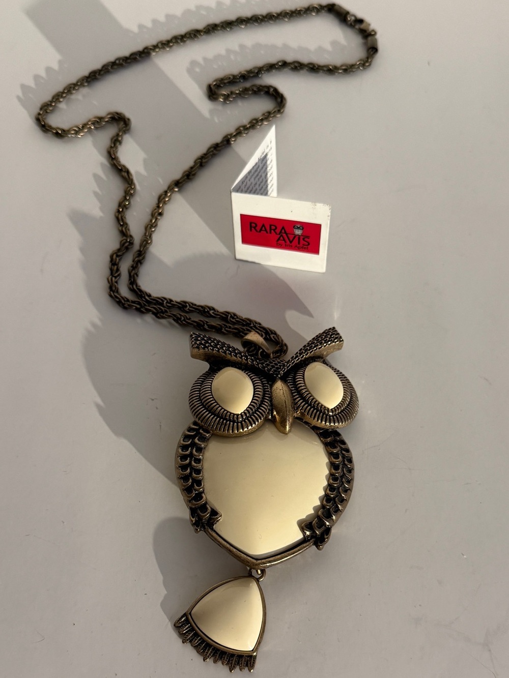 Rara Avis by Iris Apfel Ivory Owl Pendant Necklace - Women's Jewelry - Picture 5 of 6